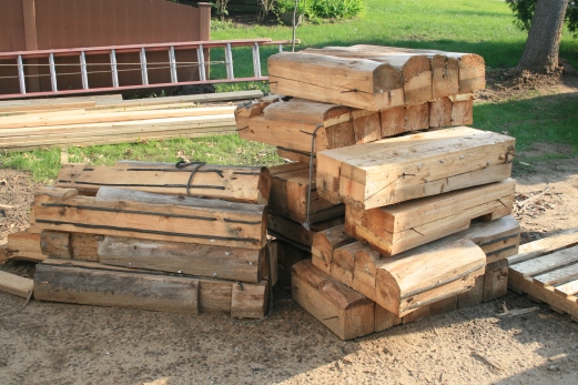 Stack of logs from origianl cabin