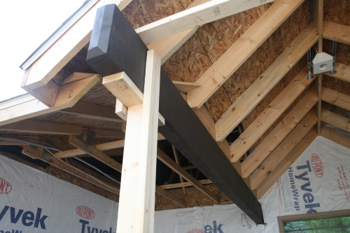 Here's one of the beams in position.